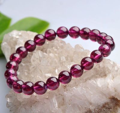 璀璨天成，能量之選——精品AAA級天然巴西紫牙烏石榴石圓珠手鏈